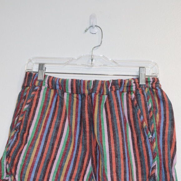 Madewell Rainbow Multicolored Striped Linen Blend Pull On Shorts Sz XXS - Picture 3 of 13